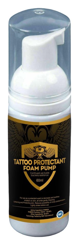 Tattoo protectant foam pump